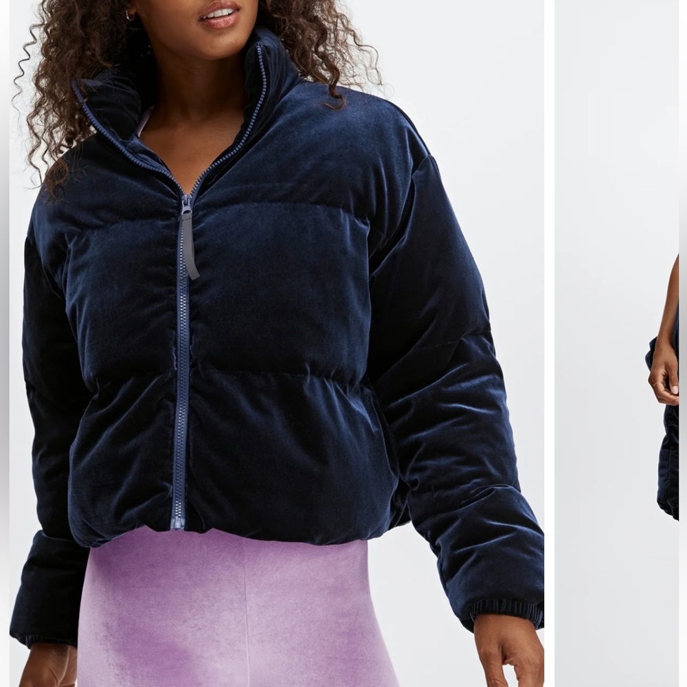 Fabletics Navy Blue Puffer Jacket NWOT